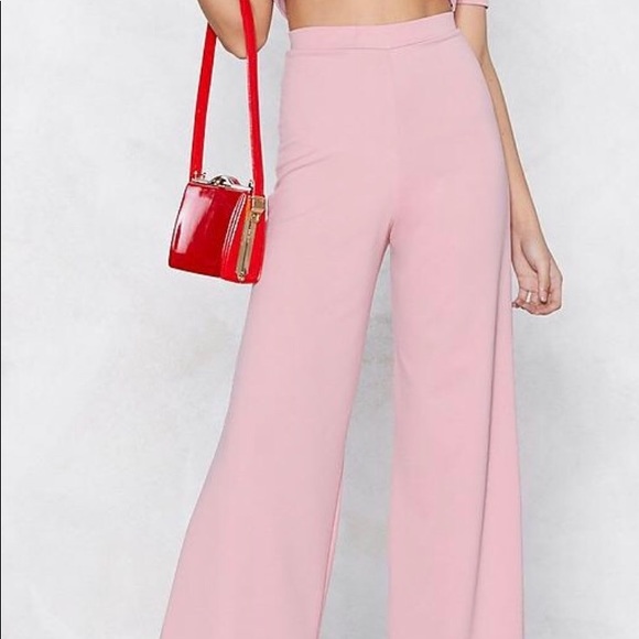 Nasty Gal, NWT, Settle the Score Crop Top and Pants Set - Dusty Rose - Picture 2 of 5
